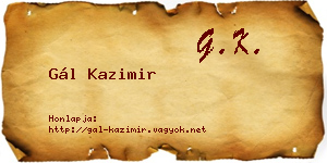 Gál Kazimir névjegykártya